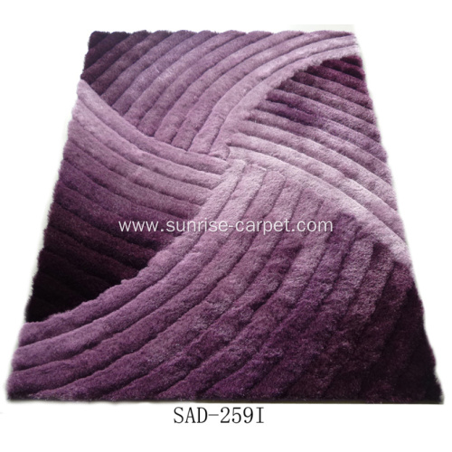 Silk shaggy with 3D design carpet